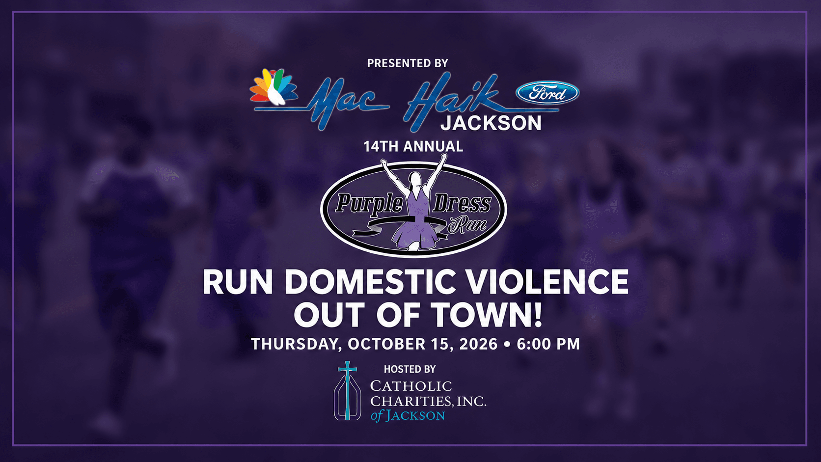Purple Dress Run event supporting Catholic Charities of Jackson